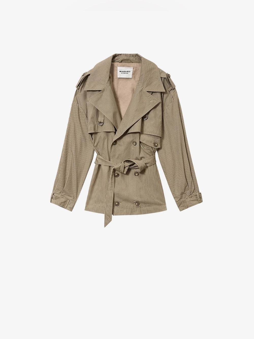 NWT Isabel Marant Etoile Claya Jacket Trench Coat Beige Khaki 38 US 6 Medium - Picture 4 of 16